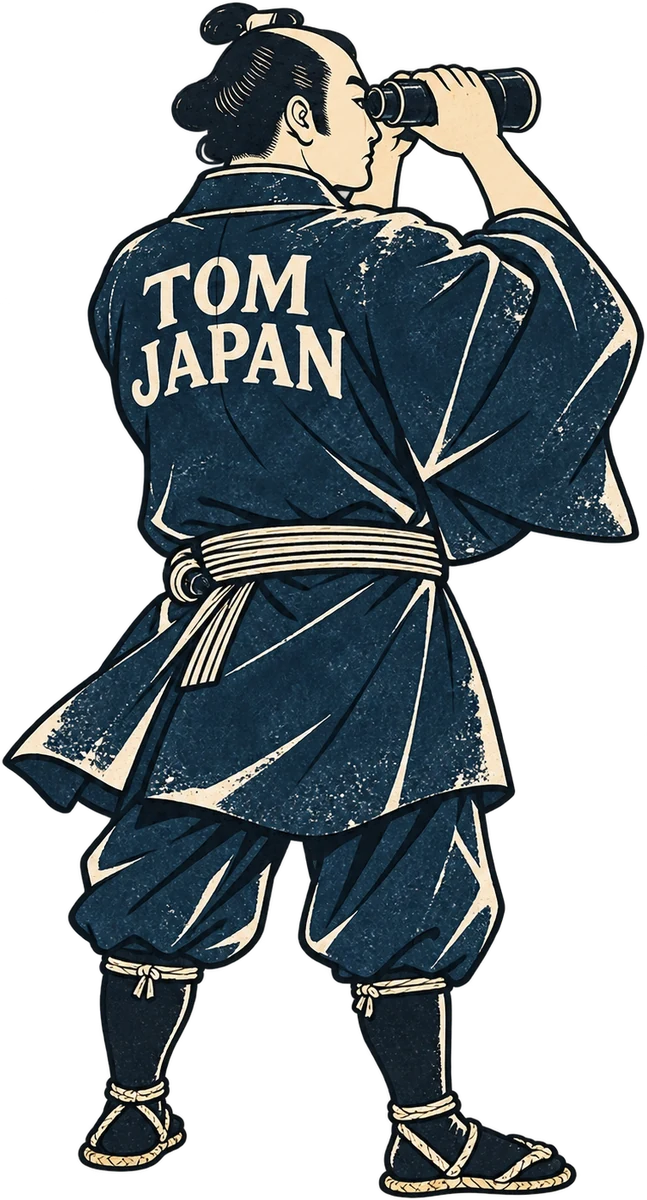 望遠鏡で現場をのぞく、TOM JAPANの侍